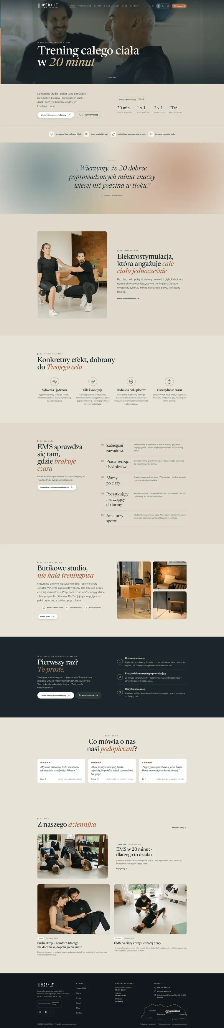 Zrzut ekranu strony — Work it EMS · Studio EMS